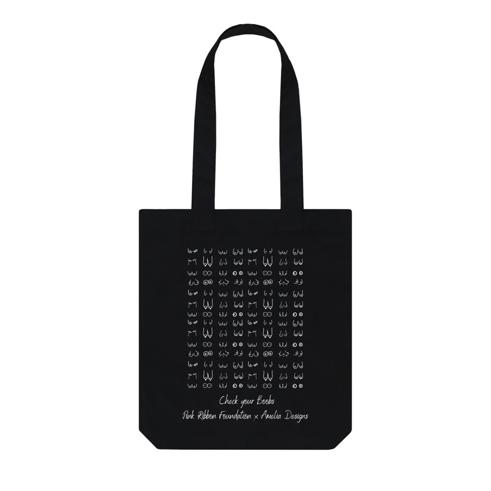 Boob print cotton tote bag