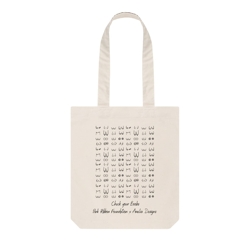 Boob print cotton tote bag