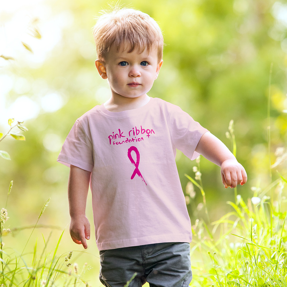 Pink Ribbon Foundation Logo Kids Pink T-Shirt