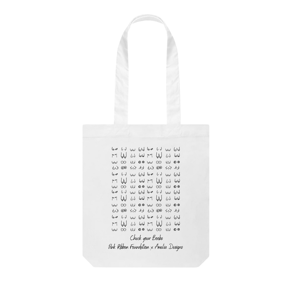 Boob print cotton tote bag