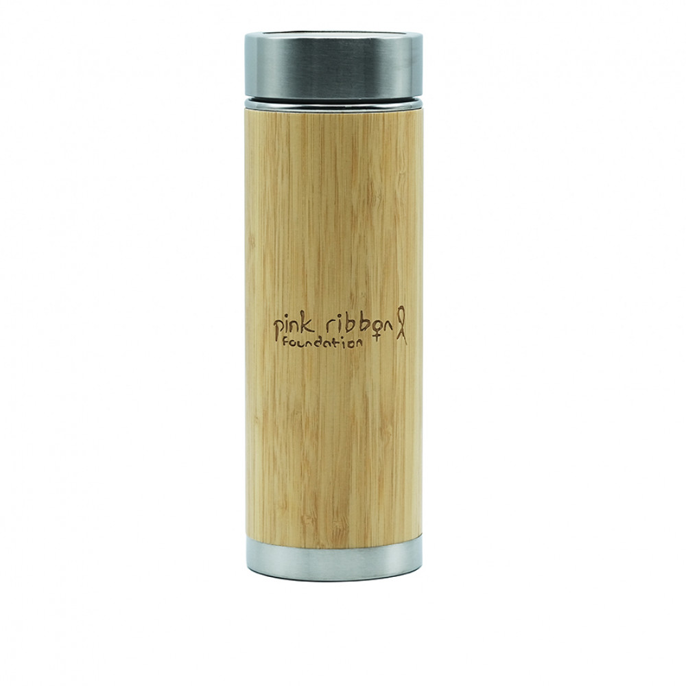 Bamboo Etched Vacuum Flask (with Tea Infuser)